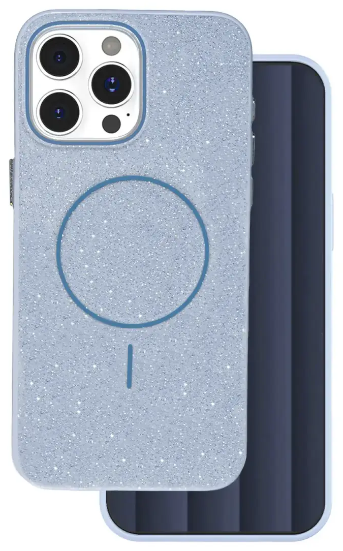 Glitter Thin maciņš ar MagSafe atbalstu telefonam iPhone 15 Pro zils