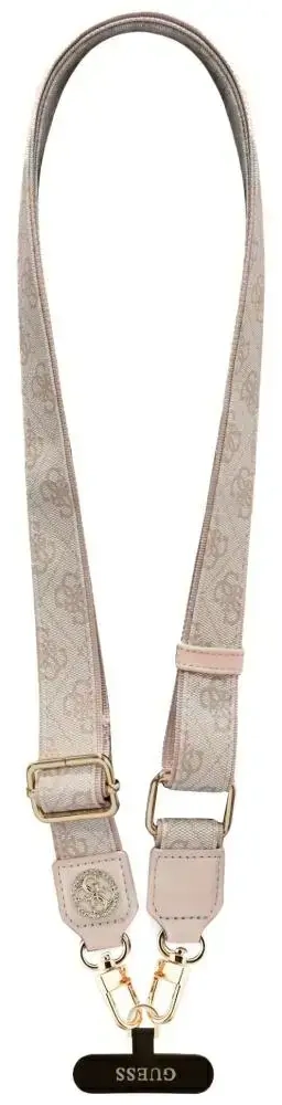 Uniwersalna smycz Guess Universal CBDY    4G Tether Patch Strass Metal Logo różowy