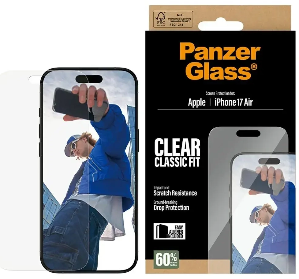 PanzerGlass Classic Fit EasyAligner Tempered Glass for iPhone Air