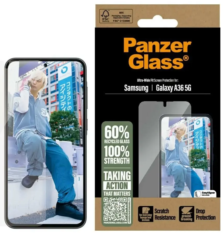 PanzerGlass Ultra-Wide kaitseklaas Samsung Galaxy A36 5G telefonile
