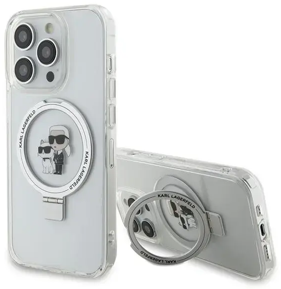 Karl Lagerfeld KLHMP14LHMRSKCH telefono dėklas su MagSafe palaikymu iPhone 14 Pro baltas