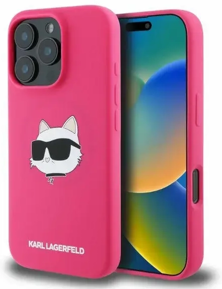 Karl Lagerfeld KLHMP16XSCHPPLF Silicone Choupette Head чехол для телефона iPhone 16 Pro Max розовый (кот)