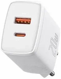Baseus Compact tīkla lādētājs | 15W | PD, QC3.0 | USB-A, USB-C | balts