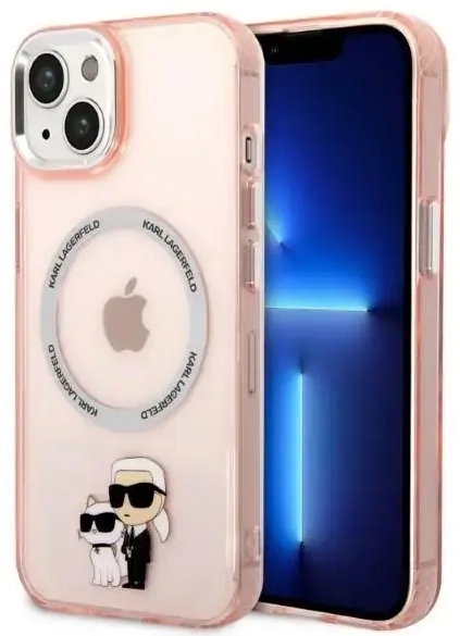Karl Lagerfeld KLHMP14MHNKCIP iPhone 14 Plus | 15 Plus 6,7" hardcase różowy|pink Iconic Karl&Choupette Magsafe