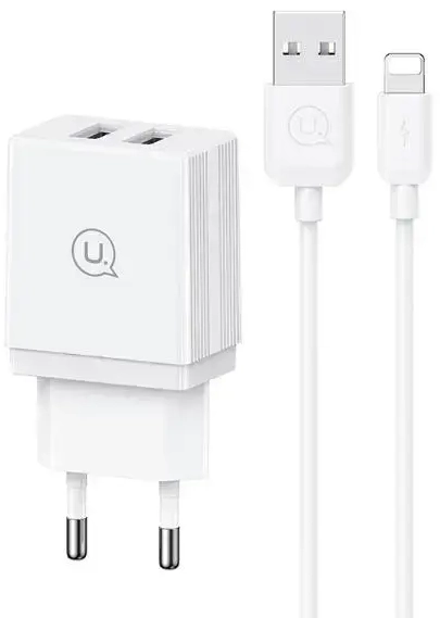 USAMS HC series travel charger | 18W | Lightning | with Lightning cable included | white
