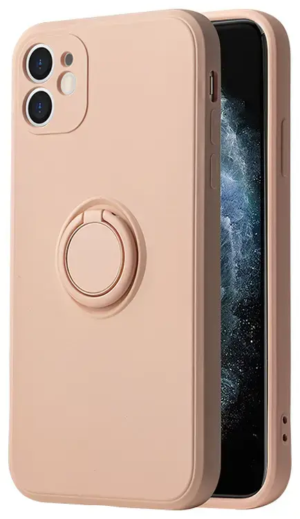 Vennus Silicone Ring telefoni ümbris alusega iPhone 11 Pro roosa