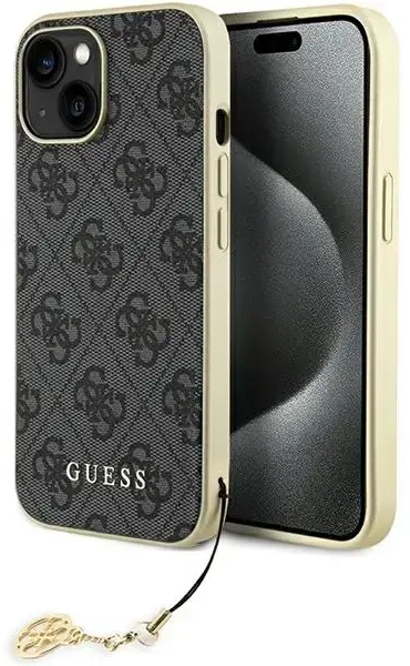 Guess GUHCP15SGF4GGR iPhone 15 6.1" szary|grey hardcase 4G Charms Collection
