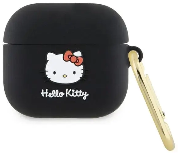 Hello Kitty HKA33DKHSK Airpods 3 cover czarny|black Silicone 3D Kitty Head