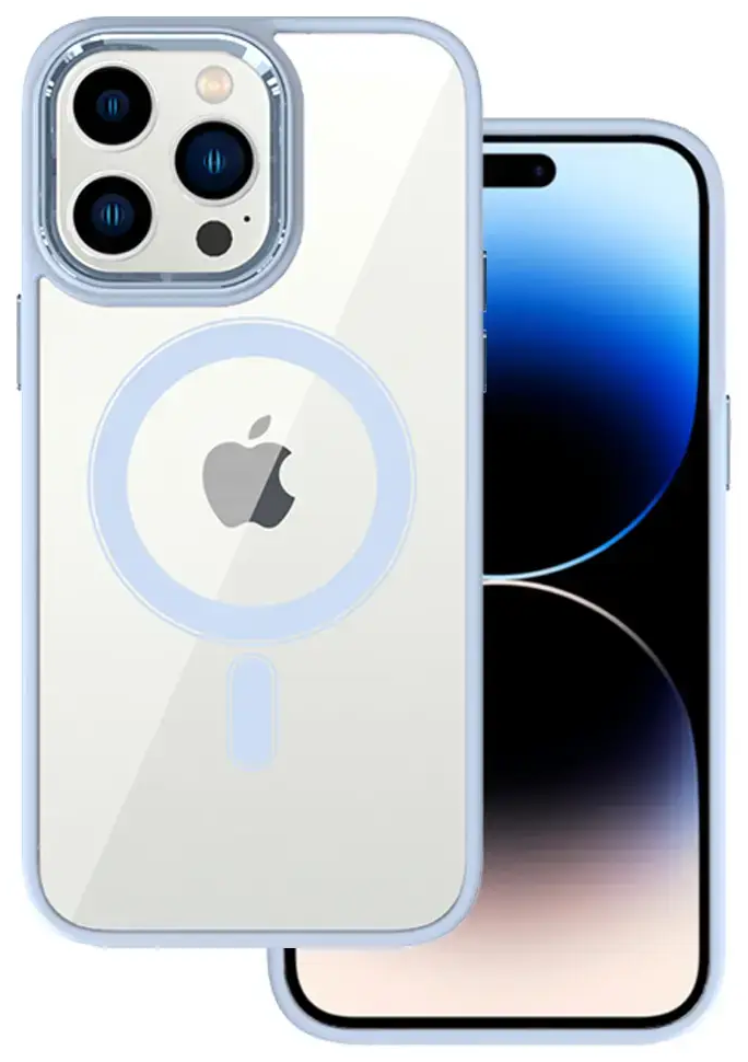 Tel Protect Magnetic Clear telefono dėklas su MagSafe palaikymu iPhone 13 Pro Max mėlynas
