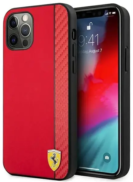 Ferrari FESAXHCP12LRE iPhone 12 Pro Max 6,7" czerwony|red hardcase On Track Carbon Stripe