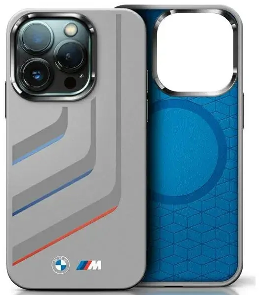 BMW BMHMP16X23SLIG iPhone 16 Pro Max      6.9" szary|grey hardcase Silicone Turning Lines MagSafe