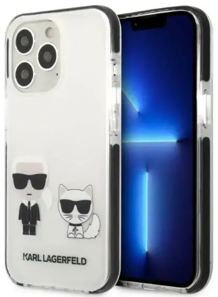 Karl Lagerfeld TPE Karl and Choupette Case for iPhone 13 Pro White