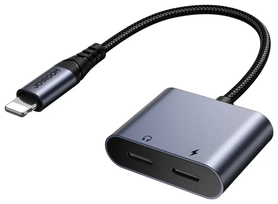 „Joyroom SY-L02“ „Lightning“ į 2x „Lightning“ DAC adapteris 2in1 – juodas