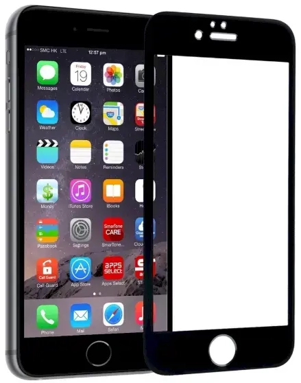 Fusion pilnam ekrānam aizsargstikls telefonam iPhone 6 | iPhone 6S melns