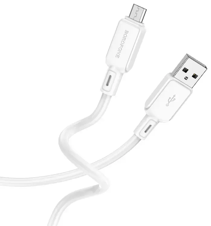 Borofone BX94 datu pārraides un uzlādes vads | USB-A uz Micro USB | 12W | 1m | balts