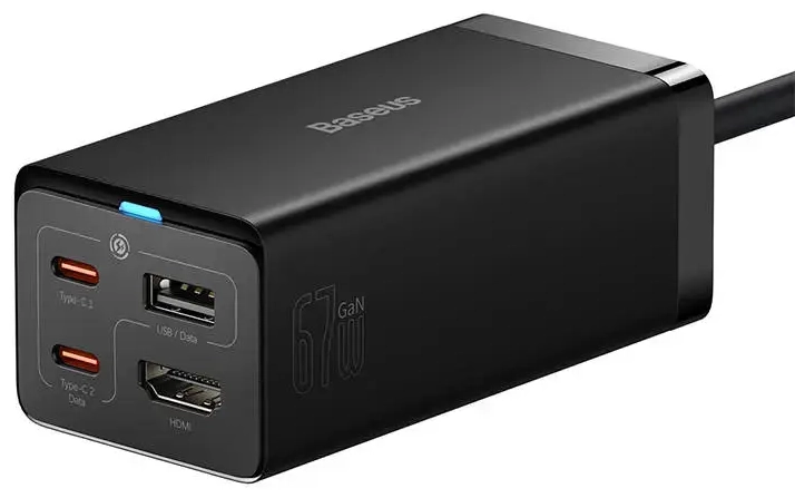 Baseus GaN5 Pro tīkla lādētājs | 67W | GaN | USB-C, USB-A | melns
