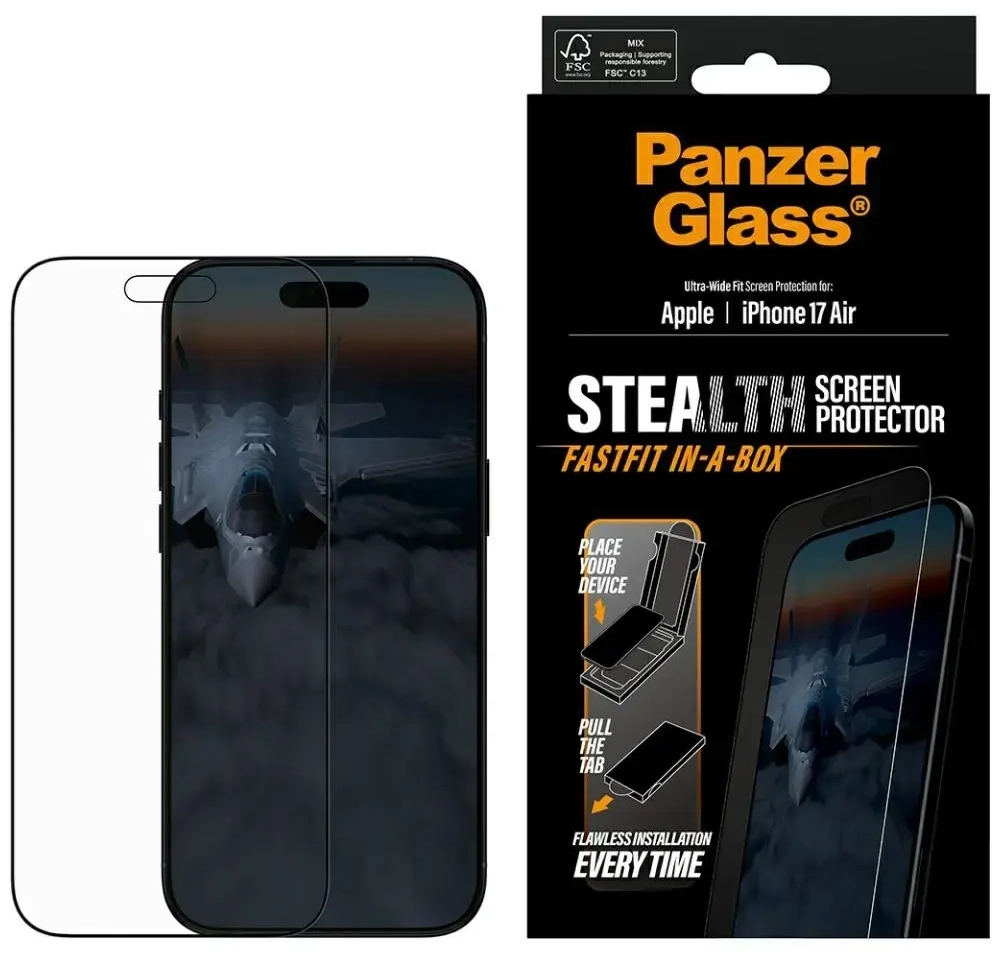 PanzerGlass Stealth Ultra-Wide Fit Fastfit Tempered Glass for iPhone Air