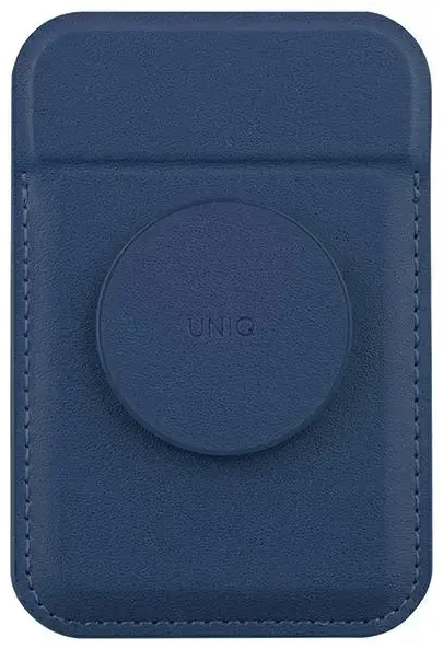UNIQ Flixa magnetyczny portfel na karty z podpórką granatowy|navy blue