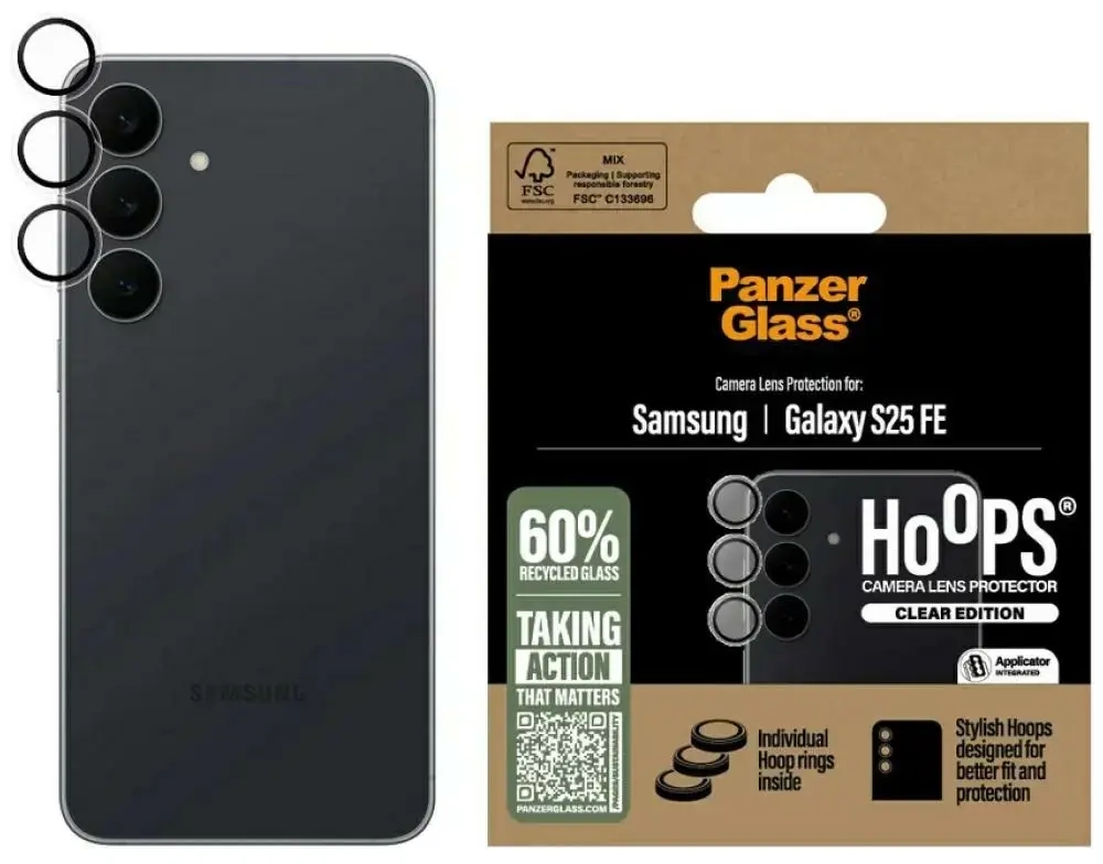 Szkło hartowane na obiektyw PanzerGlass   Hoops Lens Protector do Samsung Galaxy S25 FE przezroczysty