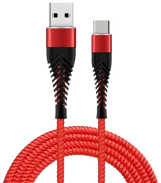 Fusion Accessories Fishbone andmeedastus- ja laadimiskaabel | USB-A kuni USB-C | QC 3.0 | 15W | 1.5m | punane