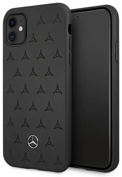 Mercedes MEHCN61PSQBK iPhone 11 6,1" | Xr czarny|black hardcase Leather Stars Pattern