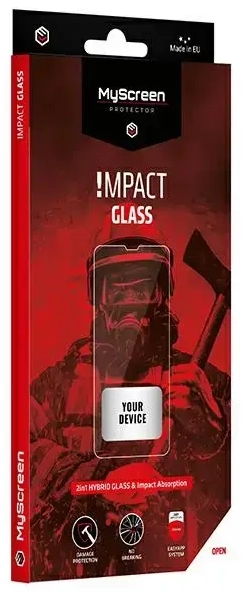 MS ImpactGLASS apsauginis stiklas telefonui iPhone 13 | iPhone 13 Pro 6,1" juodas smūgiams atsparus hibridinis 8H