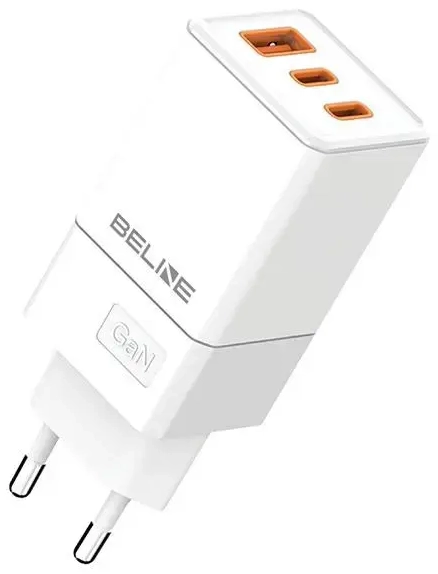 Beline BLN3CW65 tīkla lādētājs | 65W | GaN, PD3.0, QC3.0 | USB-C, USB-A | balts