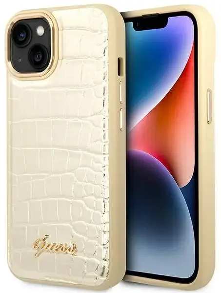 Guess GUHCP14MHGCRHD iPhone 14 Plus 6,7" złoty|gold hardcase Croco Collection