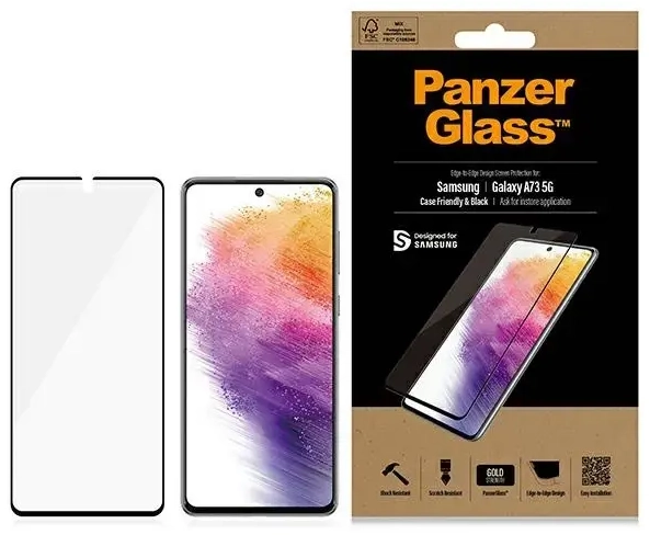 PanzerGlass E2E Regular aizsargstikls telefonam Samsung Galaxy A73 melns