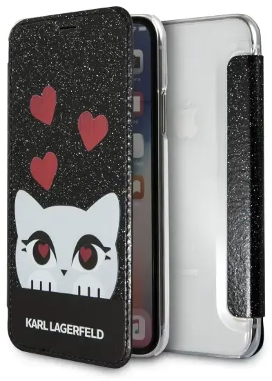 Karl Lagerfeld KLFLBKPXVDCBK iPhone X|Xs black book Valentine