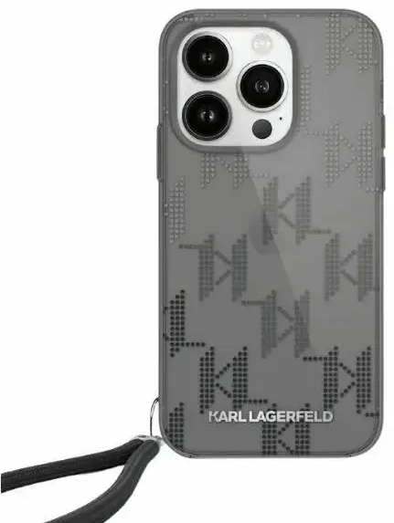 Karl Lagerfeld KLHCP15XHKDPNSK iPhone 15 Pro Max 6.7" czarny|black hardcase IML Mono KL Pattern & Cord
