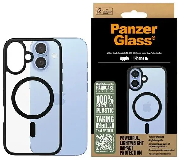 PanzerGlass HardCase iPhone 16 6.1" czarny|black MagSafe 1301