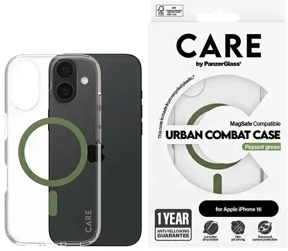 CARE by PanzerGlass Flagship Case iPhone 16 6.1" zielony|green MagSafe 1369
