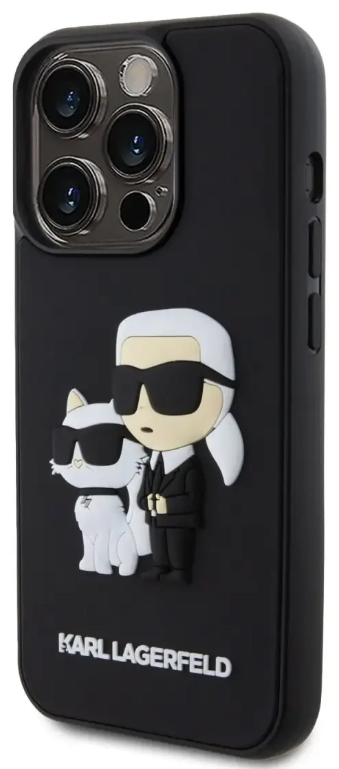 Karl Lagerfeld 3D Rubber Karl and Choupette Case for iPhone 13 Pro Black