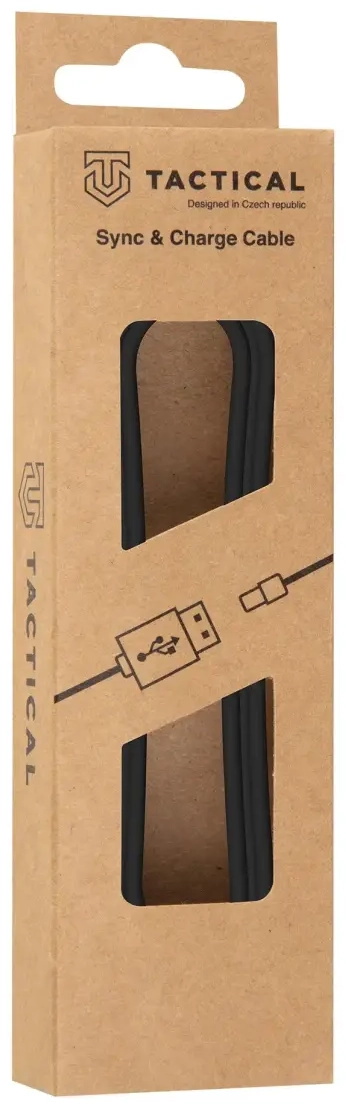 „Tactical Smooth Thread“ duomenų perdavimo ir įkrovimo laidas | USB-A į USB-C | 2 m | juodas