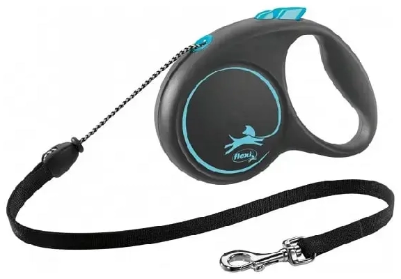 Inerces pavada suņiem – Trixie Flexi BLACK DESIGN, cord leash, M: 5 m, blue