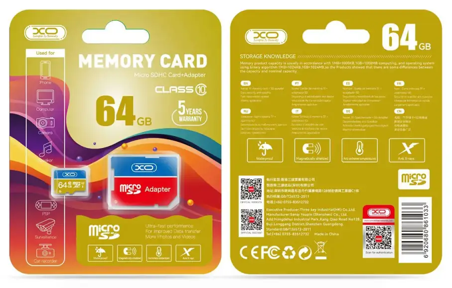 XO memory card 64GB microSDXC cl. 10 + adapter