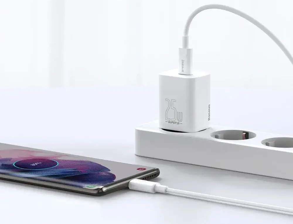 Baseus Super Si tīkla lādētājs | 25W | QC | USB-C | balts