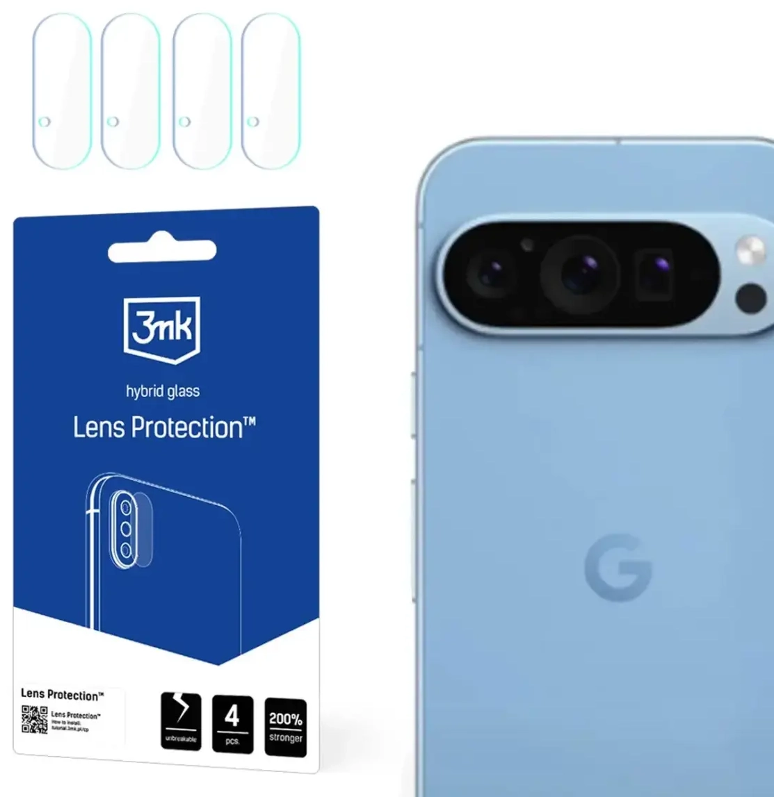 Hybrid Glass for Camera Lens 3mk Lens Protection for Google Pixel 9 Pro
