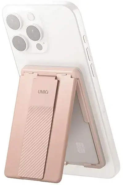 UNIQ Heldro ID magnetyczny portfel z podpórką i opaską różowy|blush pink