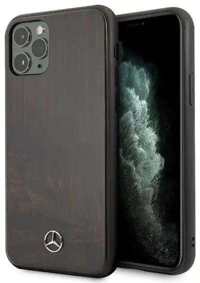 Mercedes MEHCN58VWOBR iPhone 11 Pro hard case brązowy|brown Wood Line Rosewood