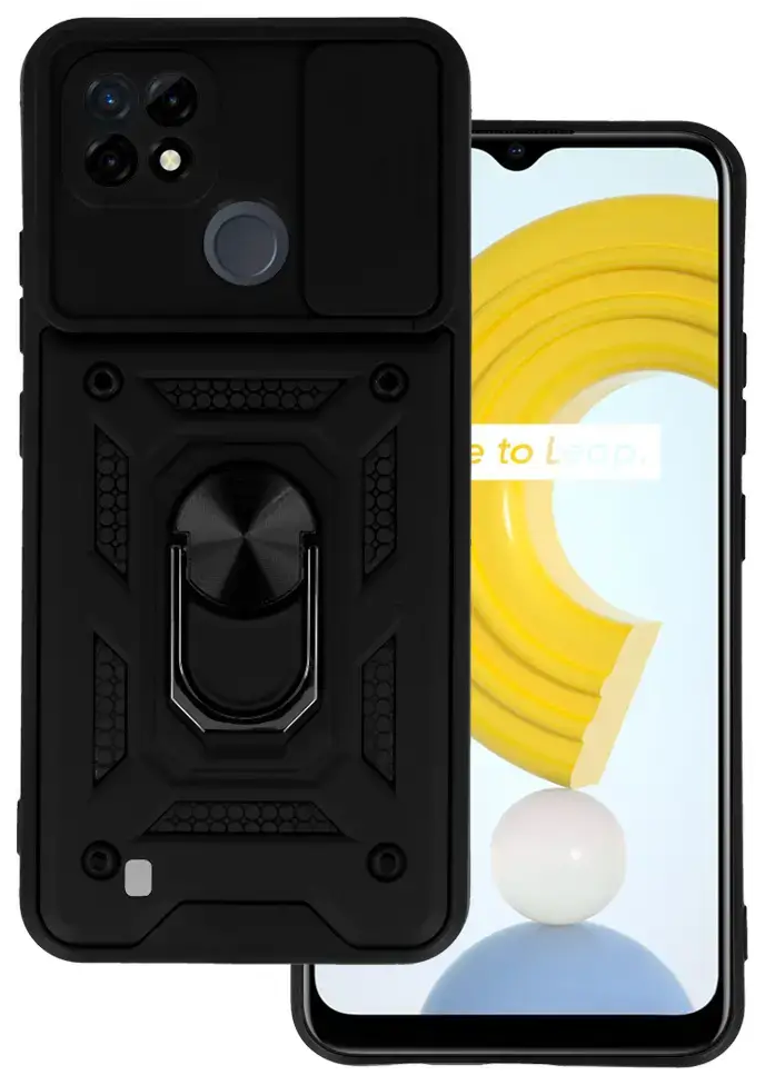 Slide Camera Armor Case for Realme C21 Black
