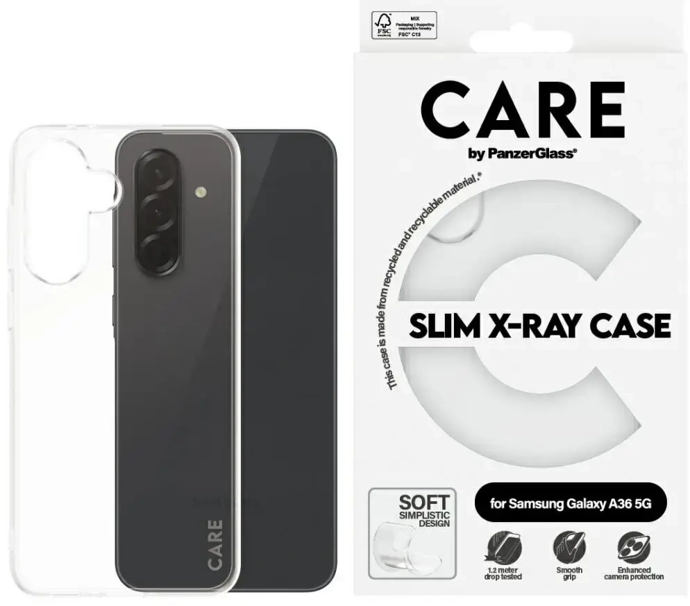 Etui CARE by PanzerGlass Fashion X-Ray    do Samsung Galaxy A36 5G przezroczysty