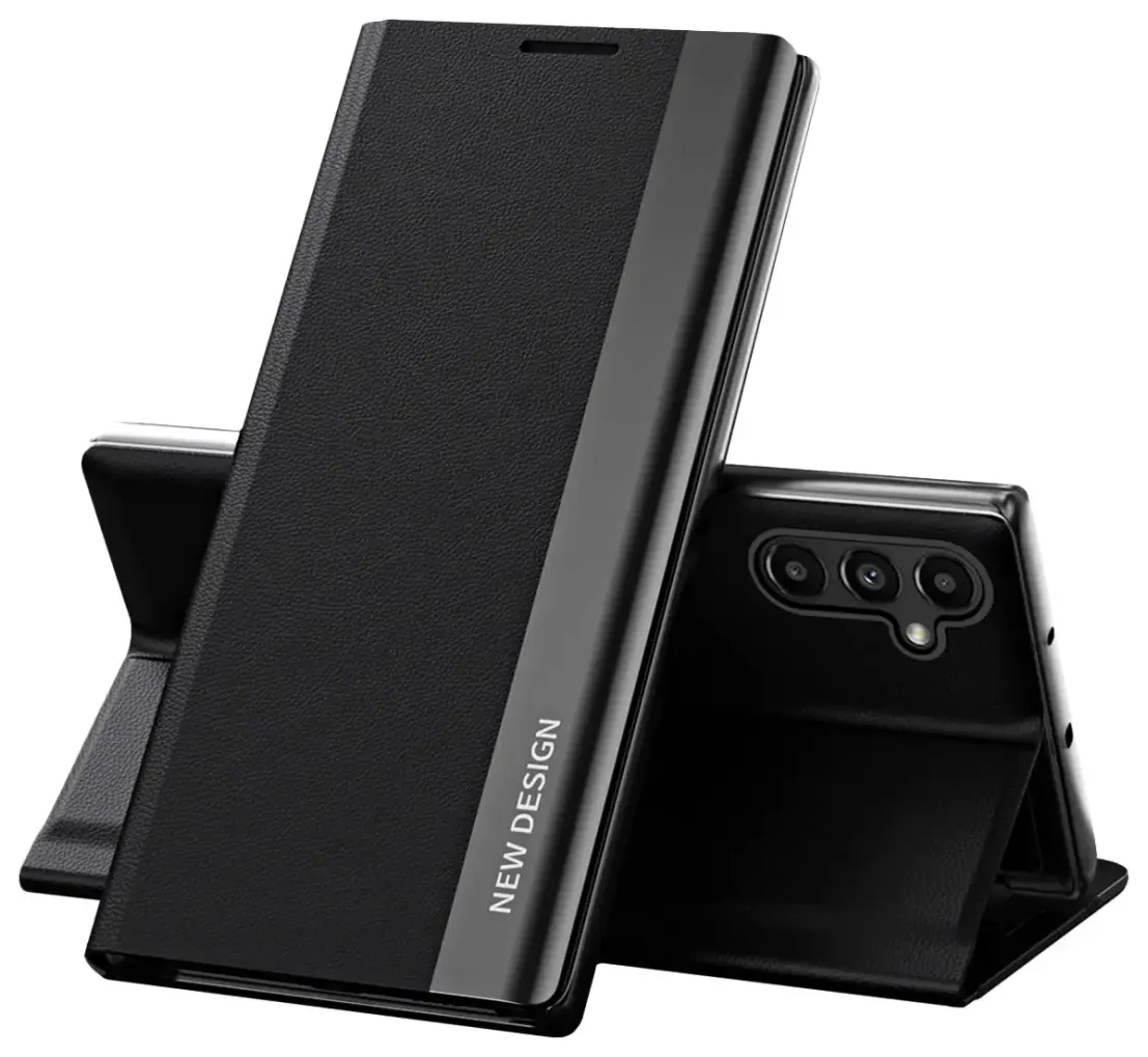 Fusion Sleep PRO eko ādas grāmatveida maks Samsung A135 | A137 Galaxy A13 4G melns