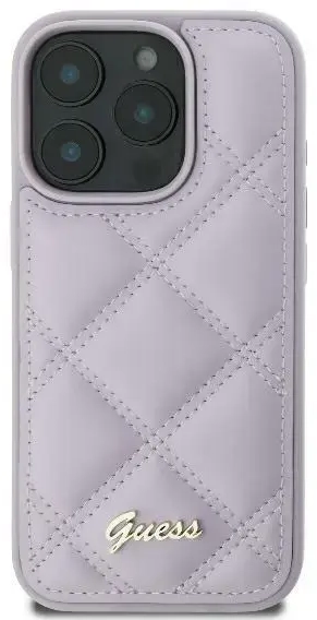 Guess GUHCP16SPSQSQSU iPhone 16 6.1" jasnofioletowy|light purple hardcase Quiled Metal Logo