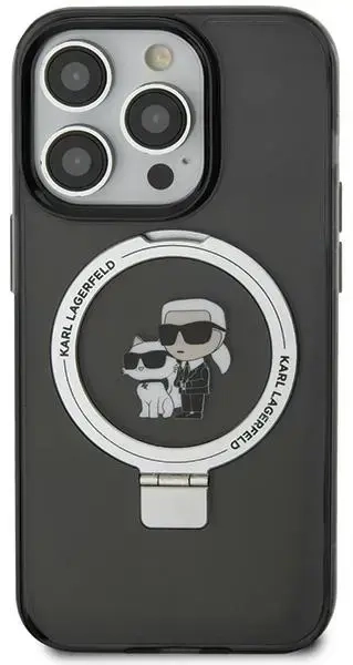 Karl Lagerfeld KLHMN61HMRSKCK iPhone 11 | Xr 6.1" czarny|black hardcase Ring Stand Karl&Choupettte MagSafe