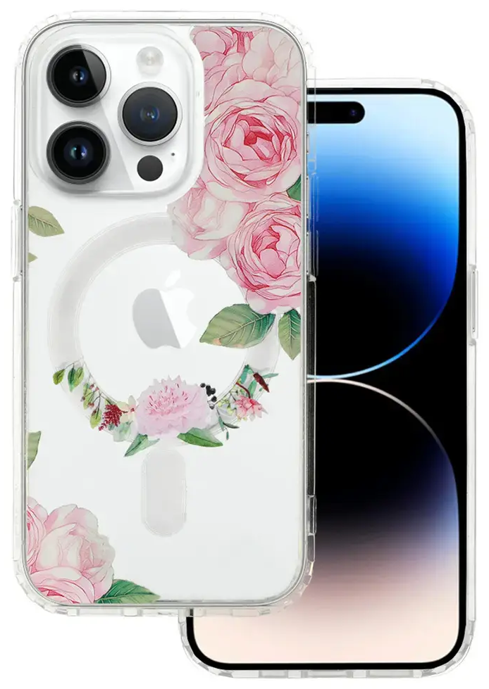 Tel Protect Flower telefoni ümbris MagSafe toega iPhone 15 mitmevärviline