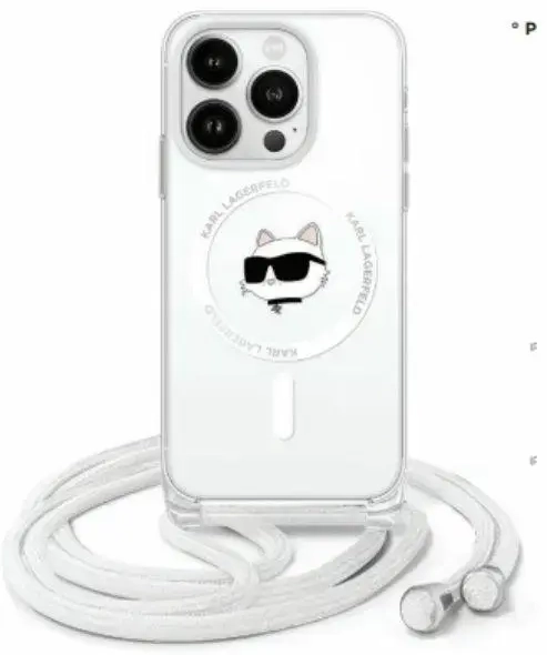 Karl Lagerfeld KLHMP16LHCCHNT iPhone 16 Pro 6.3" läbipaistev hardcase transparent IML Choupette Head & Cord Magsafe