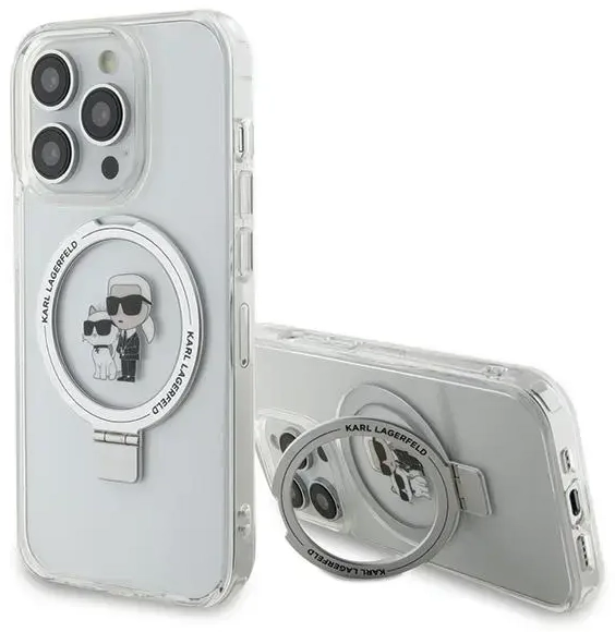 Karl Lagerfeld KLHMP13LHMRSKCH iPhone 13 Pro | 13 6.1" biały|white hardcase Ring Stand Karl&Choupettte MagSafe