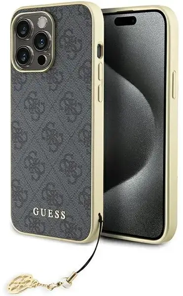 Guess GUHCP15XGF4GGR iPhone 15 Pro Max 6.7" szary|grey hardcase 4G Charms Collection